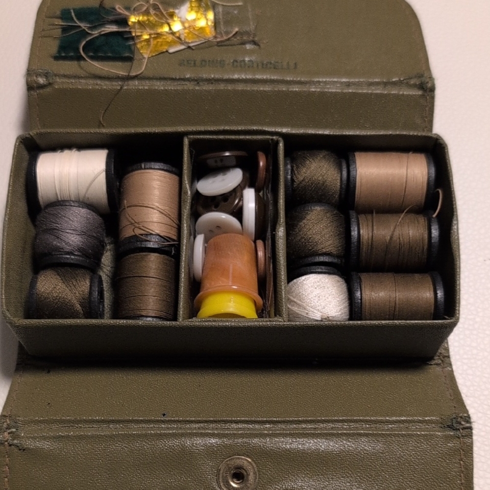 Vintage WWII Belding-Corticelli Military Sewing Kit with Threads and Buttons